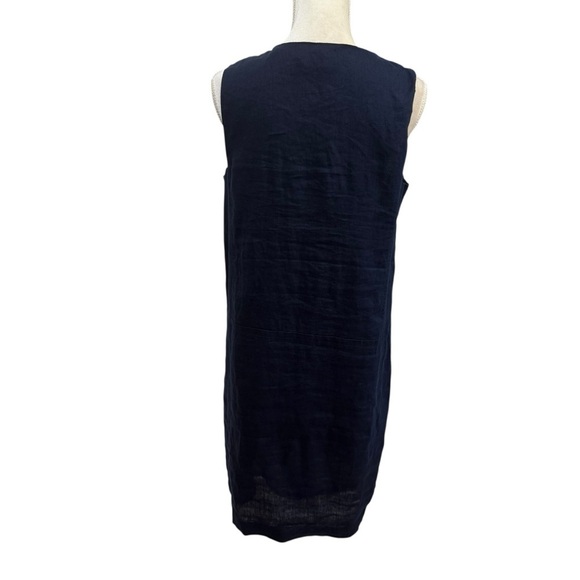 J. McLaughlin Weezie Navy Blue 100% Linen Sleeveless Dress SZ Medium $198 NWT - Picture 6 of 10